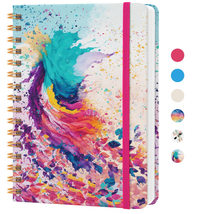 Lined Spiral Journal Notebook, A5 College Ruled Notebook for Note-Taking