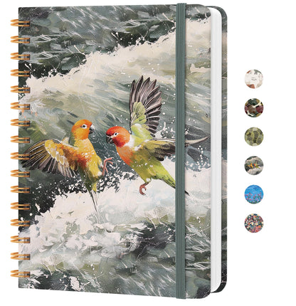 Lined Spiral Journal Notebook, A5 College Ruled Notebook for Note-Taking