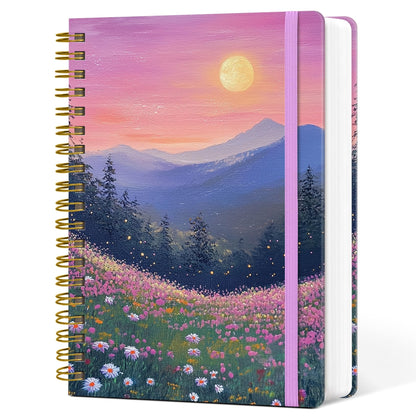 Taja Spiral Notebook for Work Thick Hardcover Lined Journal for Note Taking