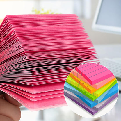 (18 Pads) Lined Sticky Notes 3 x 3 in, 9 Bright Colors Ruled Post Stickies