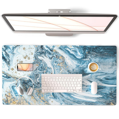 QiyI PU Leather Large Mouse Pad, Office Decor, 31.5" x 15.7", Rose Gold