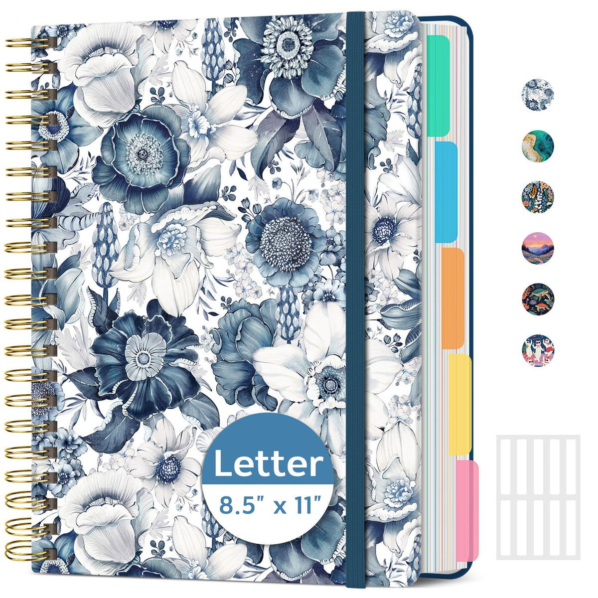ZOTIA Large Spiral Notebooks for Work 5 Subject with Removable Dividers