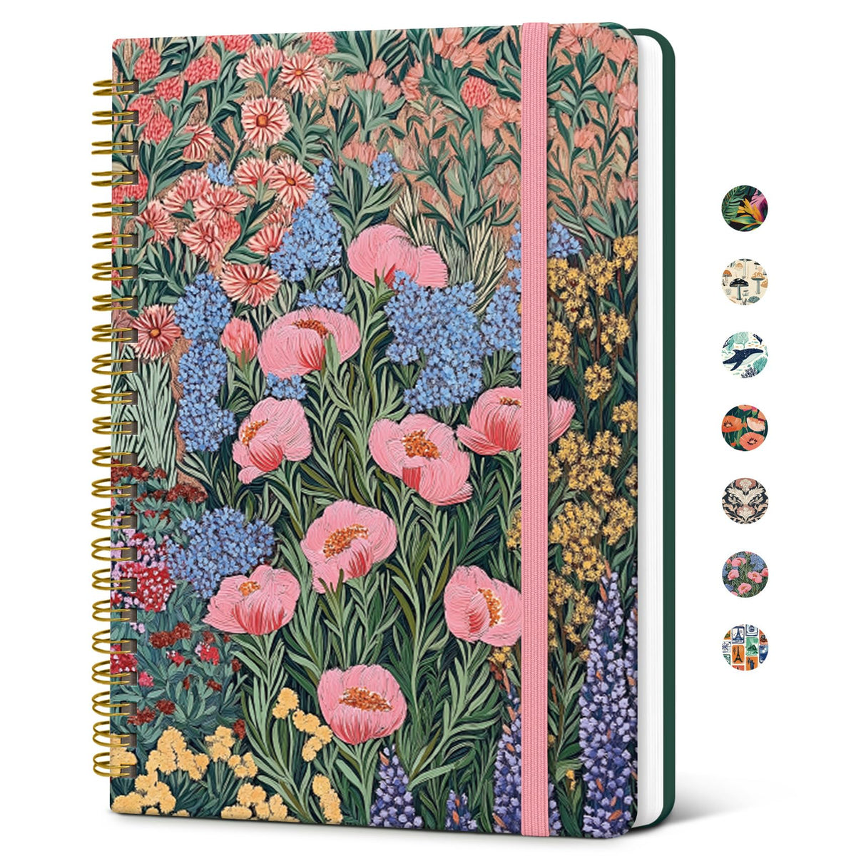 Taja Pretty Spiral Journal for Women, Lined Hardcover Notebook, 6" x 8"