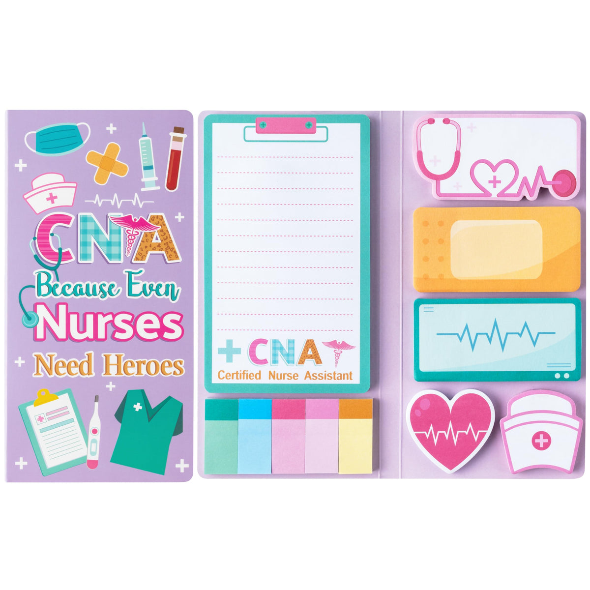 B1ykin Sticky Notes Set - 550 Sheets Memo Writing Pad Cat Floral Design