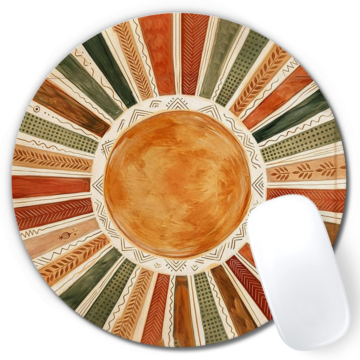 Boho Colorful Sunshine Rainbow Mouse Pad, Cute Sunshine Mouse Pads Mousepad for Desk Home Office Dorm Computers Laptop, Boho Office Supplies Desk Accessories, 7.9x7.9 Inch