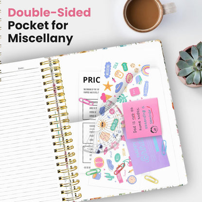Taja Large Spiral Notebooks for Work 5 Subject with Removable Dividers