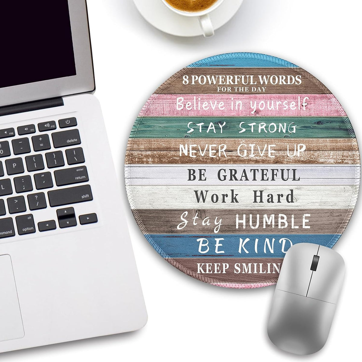 Inspirational Quote Work Mouse Pad, Positive Small Round Mousepad