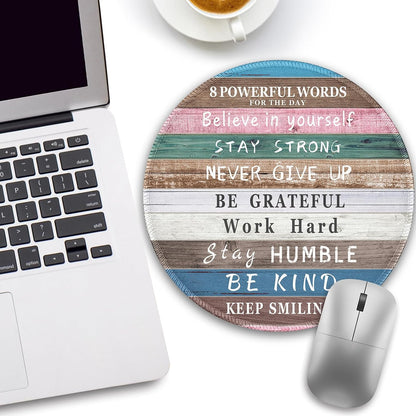 Inspirational Quote Work Mouse Pad, Positive Small Round Mousepad