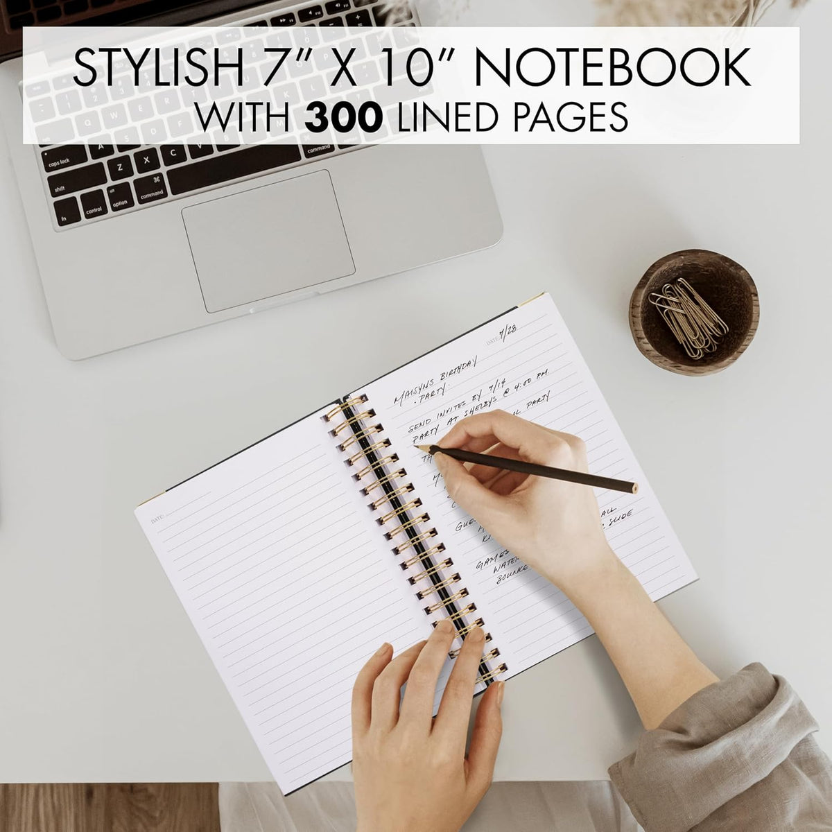 Aesthetic Thick Spiral Notebook Journal For Women in B5 - Linen Hardcover