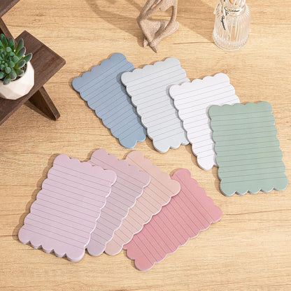Eaasty 8 Pack Scalloped Sticky Notes Lined 4" X 6" Vintage Memo Pads