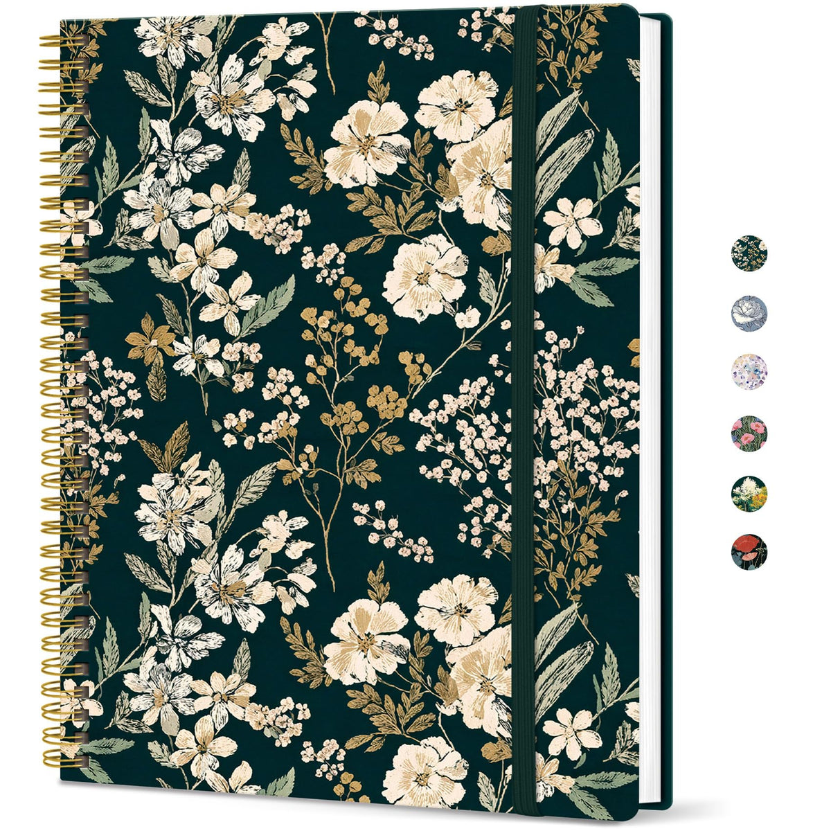 Taja Large Spiral Lined Journal for Women and Men, Notebook for Work