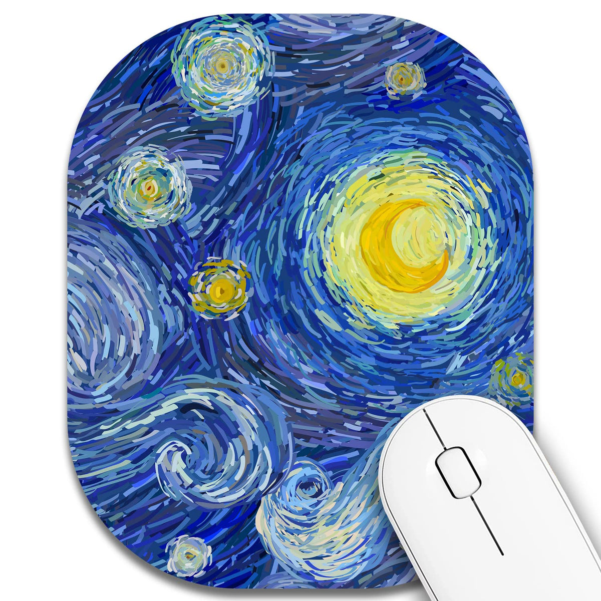 Small Mouse Pad，Mini Mouse Pad 6 x 7 Inch，for Laptop Keyboard Tray Wireless Mouse Home Office Travel，with Non-Slip Rubber Base, Waterproof Mouse Mat，Cyan Blue Marble