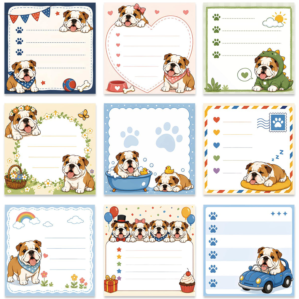 Gothic Sticky Notes 3x3 Dark Style Stationery 9-Pack