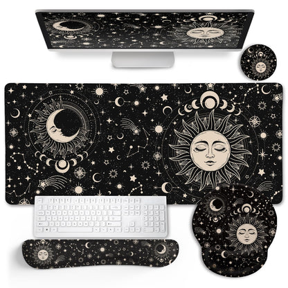 LIMKRIAN Goth Skull Mouse Pad Set Large Desk Mat for Desktop Decor