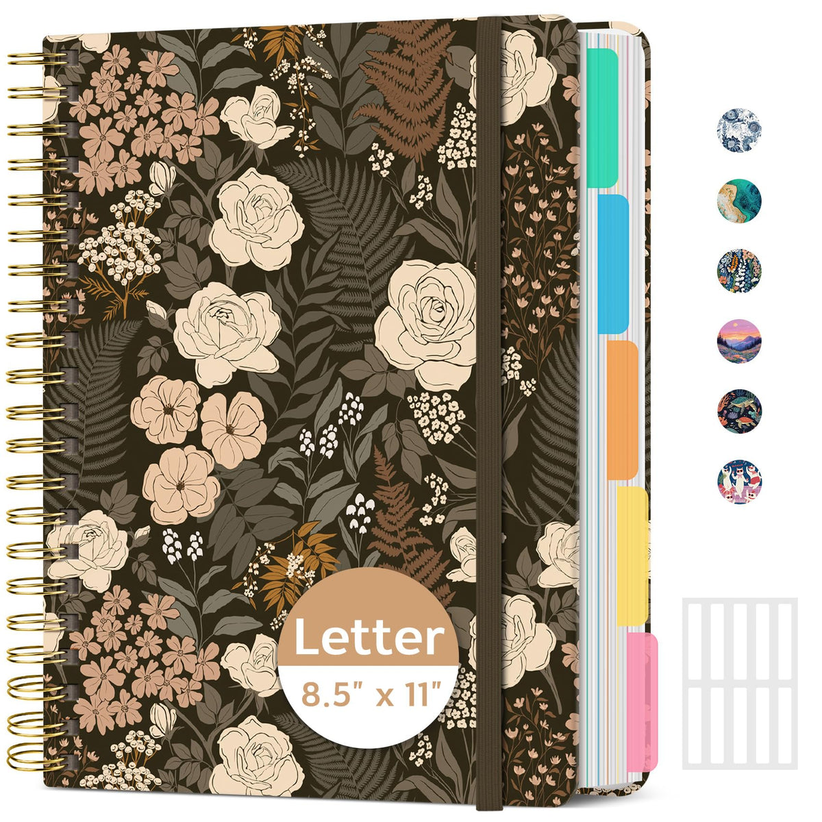 ZOTIA Large Spiral Notebooks for Work 5 Subject with Removable Dividers