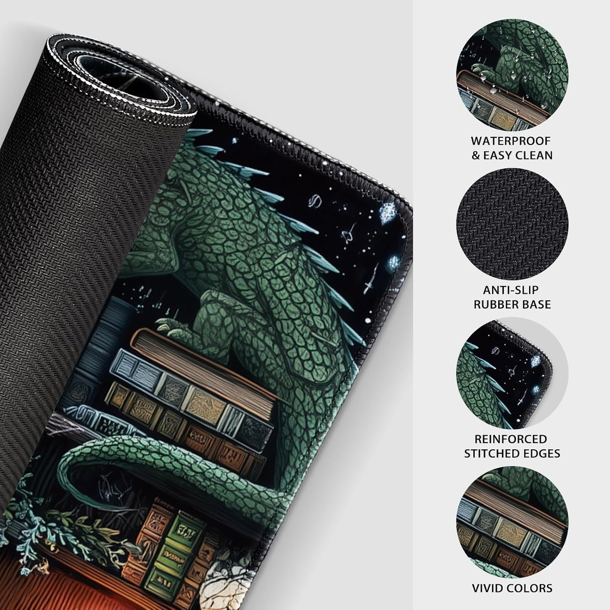 Mystical Gothic Library Large Gaming Mouse Pad Desk Mat 31.5x15.7