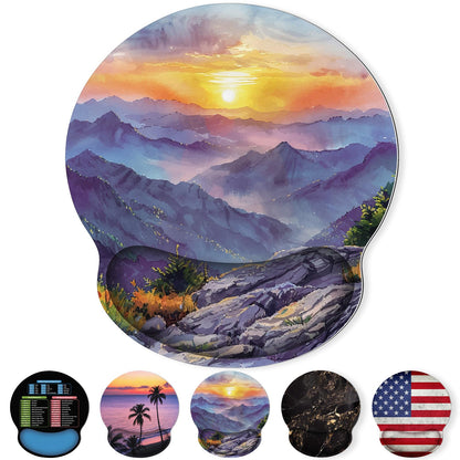 KONVINIT Ergonomic Mouse Pad with Wrist Rest, Small Mousepad with Non-Slip Rubber Base and Smooth Surface, Beach Mouse Pads for Desk, Office Desk Accessories