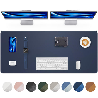 AFIING Desk Pad Protector 23.6" x 13.7" - Non-Slip Waterproof PU Leather Desk Mat for Mouse, Keyboard, Laptop, Office and Home Workspace (Beige)