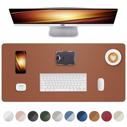 AFIING Desk Pad Protector 23.6" x 13.7" - Non-Slip Waterproof PU Leather Desk Mat for Mouse, Keyboard, Laptop, Office and Home Workspace (Beige)