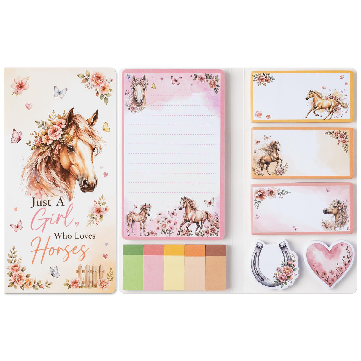 B1ykin Sticky Notes Set - 550 Sheets Memo Writing Pad Cat Floral Design