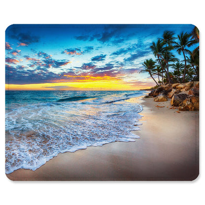 ITNRSIIET Mouse Pad with Stitched Edge Premium Textured Smooth Precise Operation Waterproof Washable Non-Slip Rubber Base Desktop Protection Mat, 10.2×8.3×0.12 inches, Palm Texture