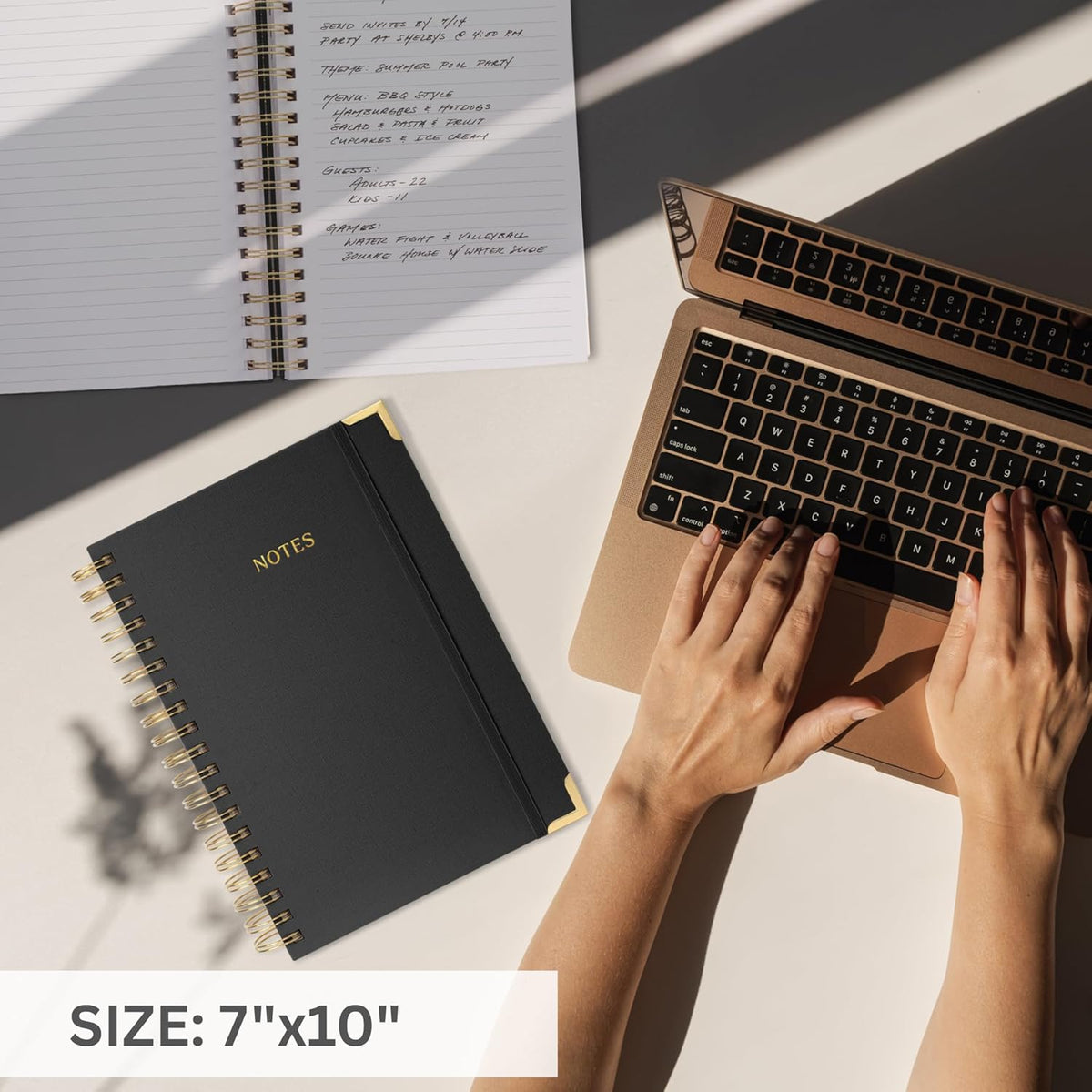Aesthetic Thick Spiral Notebook Journal For Women in B5 - Linen Hardcover