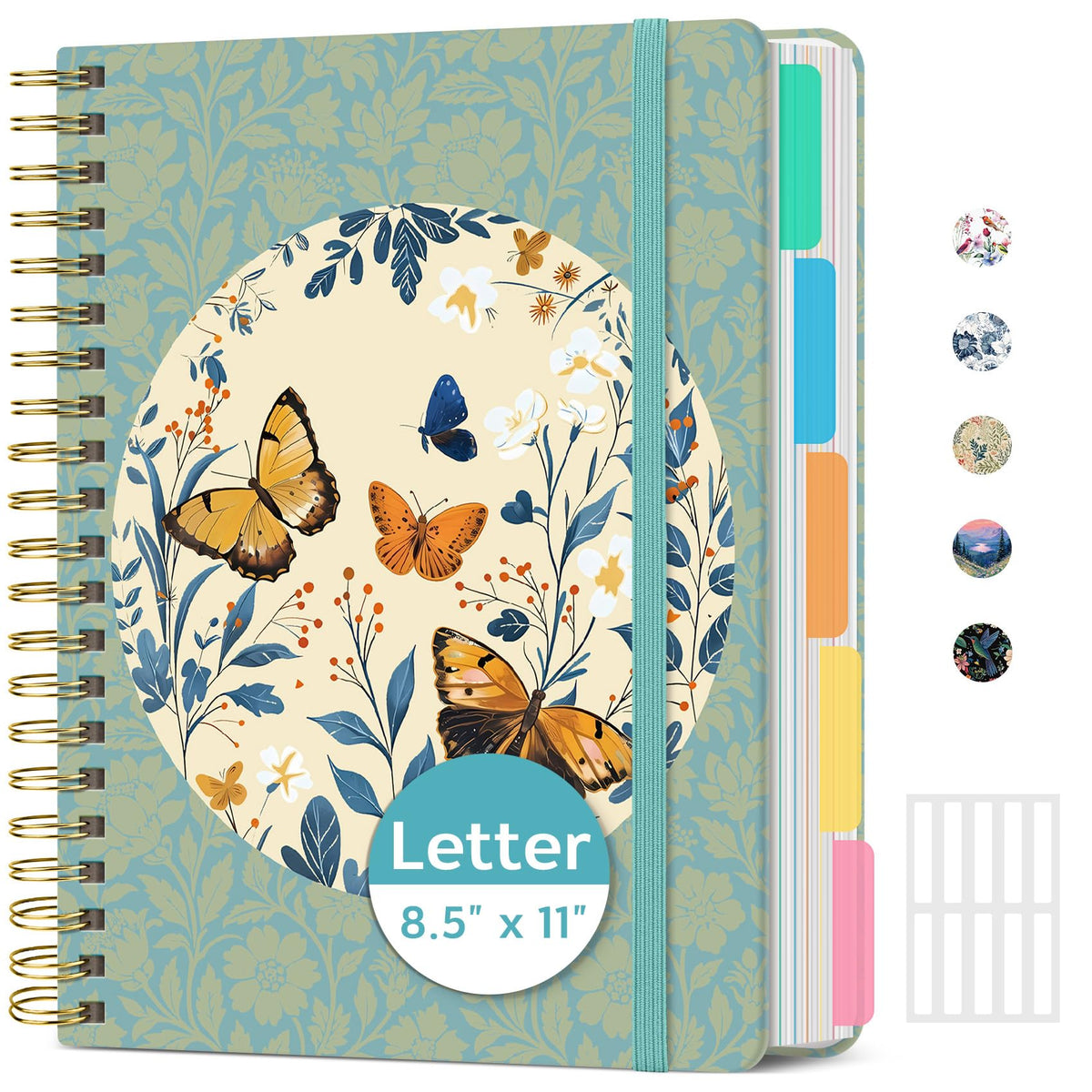 Taja Large Spiral Notebooks for Work 5 Subject with Removable Dividers