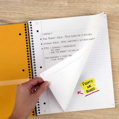 Five Star Spiral Notebook + Study App, 6 Pack, 1 Subject, College Ruled 8.5" x 11" Paper, 100 Sheets, Fights Ink Bleed, Customizable Water Resistant Cover, Assorted Colors (820045-ECM)