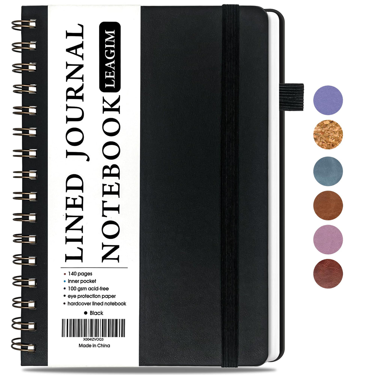 LEAGIM Lined Spiral Journal Notebook for Women & Men, College Ruled Hardcover Notebook for Work & Note Taking, Journals for Writing, 100 GSM, Business, School, 140 Pages, A5(5.8"x8.5") - Pink