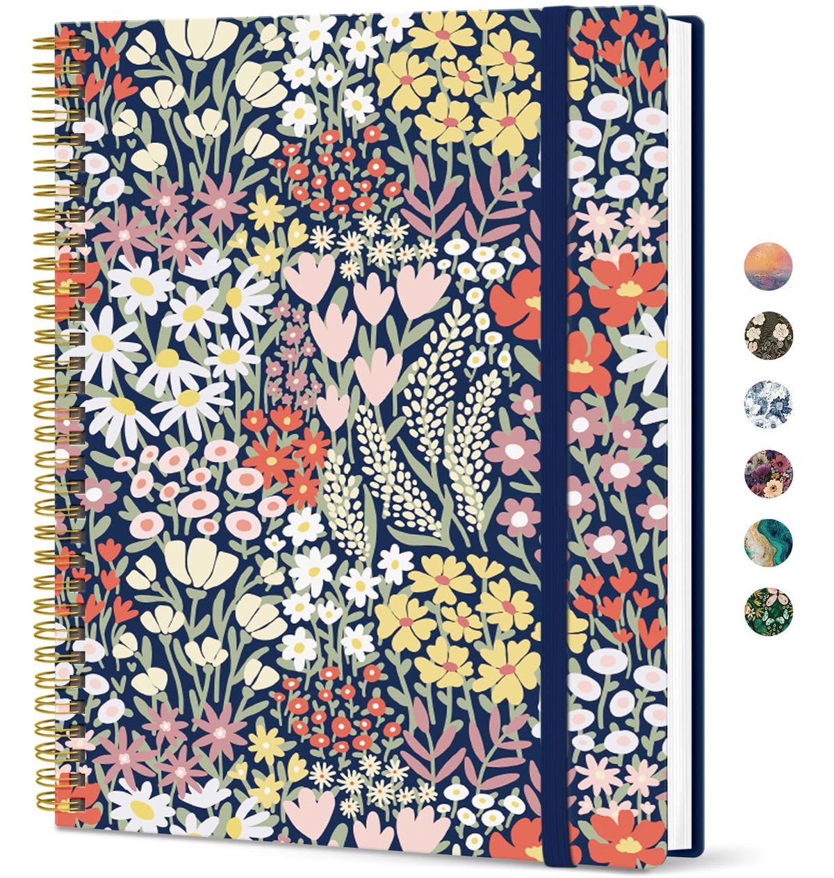 Taja Large Spiral Lined Journal for Women and Men, Notebook for Work