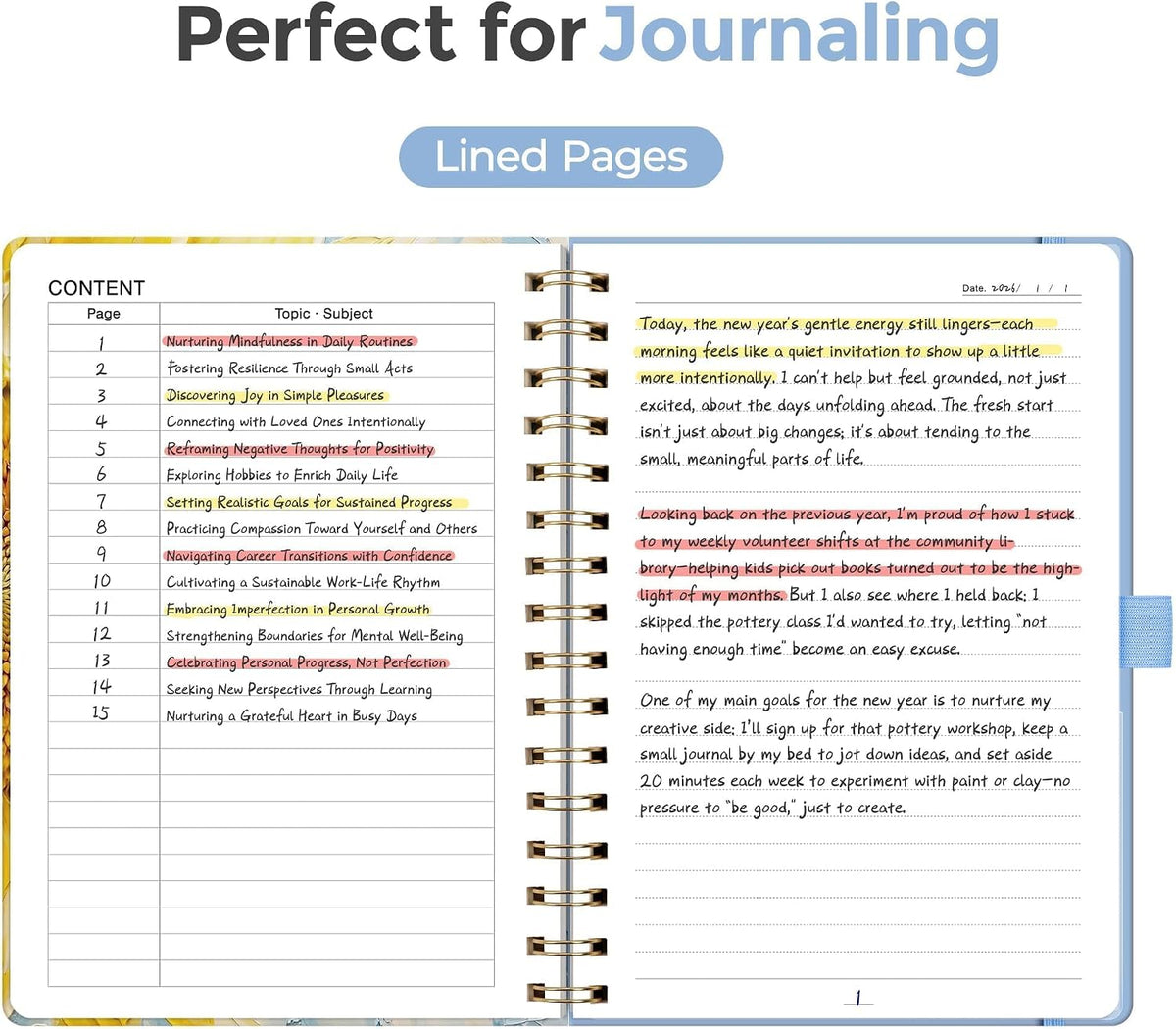 AHGXG Spiral Journal Notebook, 160 Lined Pages, A5 Size (5.7'' x 8.3'')