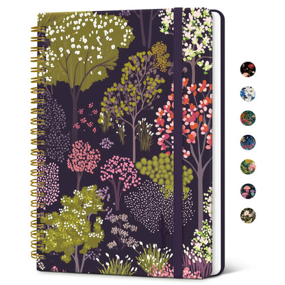 Taja Spiral Lined Journal for Women, Pretty Hardcover Journal Notebook, A5