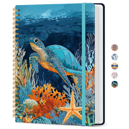 Taja Spiral Notebook for Work Thick Hardcover Lined Journal for Note Taking