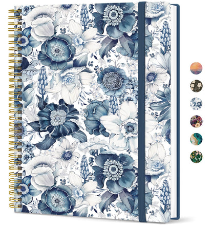 Taja Large Spiral Lined Journal for Women and Men, Notebook for Work