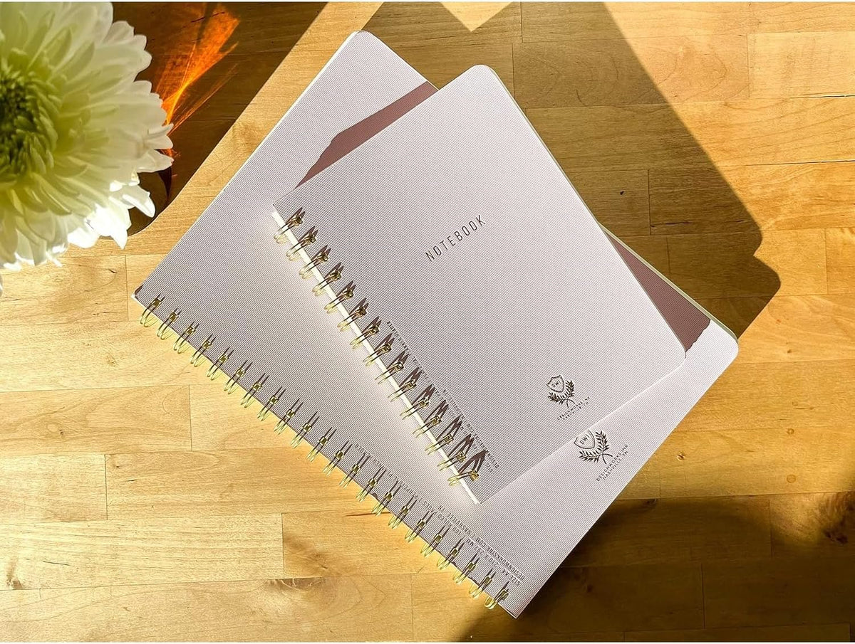DesignWorks Ink Textured Twin Wire Notebook, Lilac, 8.25 x 11.625 in
