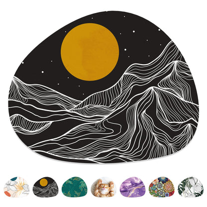 Mouse Pad, Premium-Textured Oval Computer Pad, 8.7" x 7.1" Thick 3 mm Anti-Slip Waterproof Rubber Cute Mouse Mat for Office, Home, Gaming, Laptop, PC, Artistic Dots