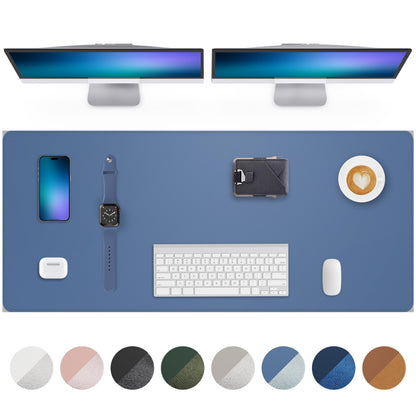 AFIING Desk Pad Protector 23.6" x 13.7" - Non-Slip Waterproof PU Leather Desk Mat for Mouse, Keyboard, Laptop, Office and Home Workspace (Beige)