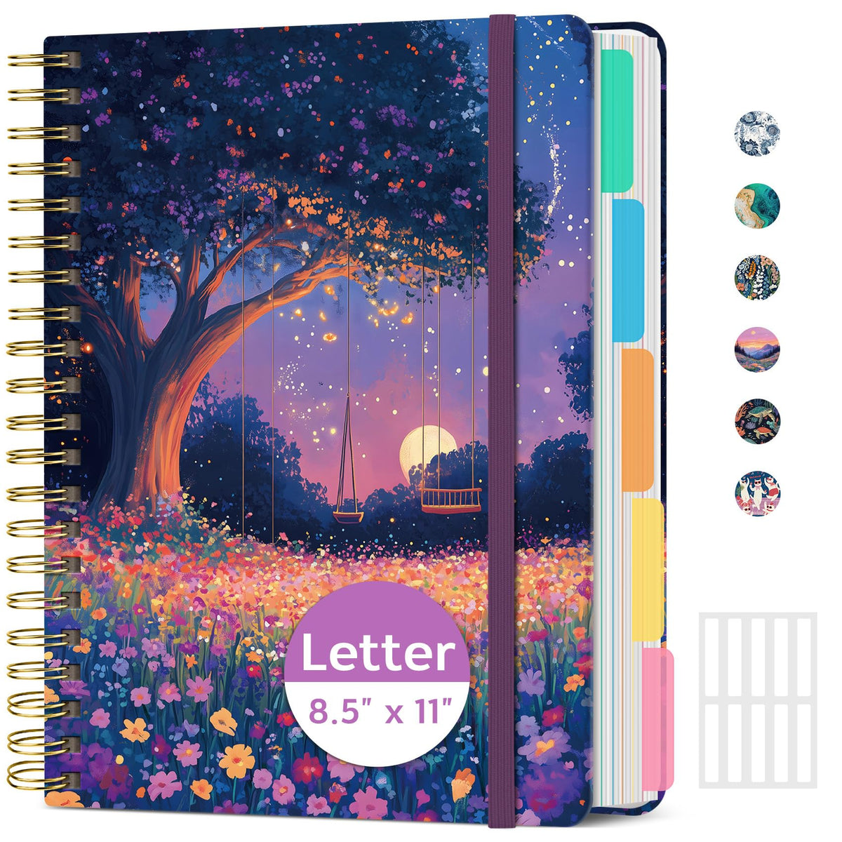 ZOTIA Large Spiral Notebooks for Work 5 Subject with Removable Dividers
