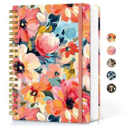Taja Spiral Notebook for Work Thick Hardcover Lined Journal for Note Taking