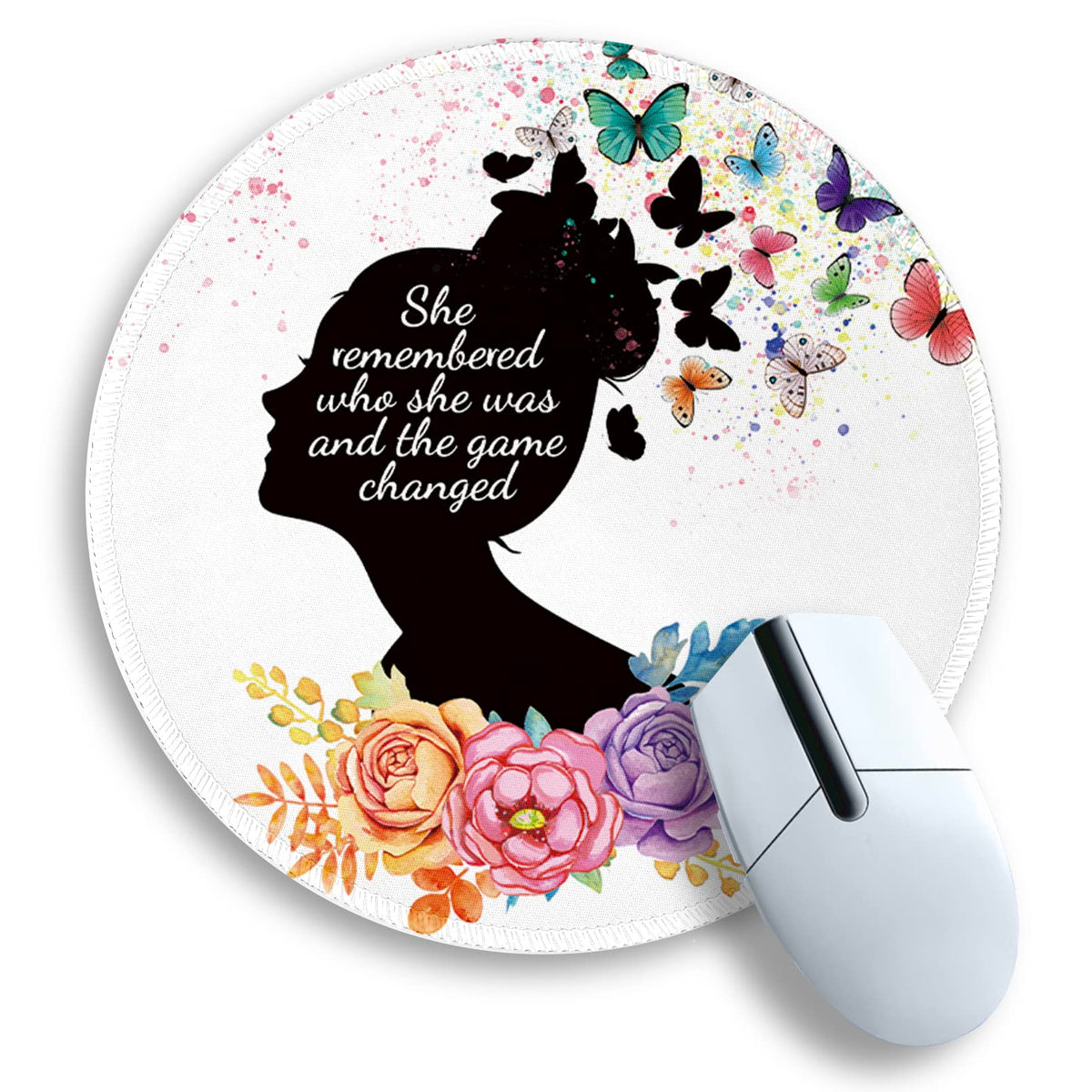 Gctriki Pink Round Mouse Pads for Desk, Cute Office Decor for Women 8.6 in