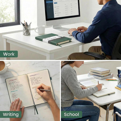 &And Per Se Lined Journal Notebook – A5 Hardcover, 160 Pages 100gsm Thick Paper, College Ruled for Writing - 5.7”x8” (Dark Green)