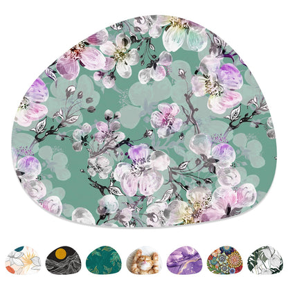 Mouse Pad, Premium-Textured Oval Computer Pad, 8.7" x 7.1" Thick 3 mm Anti-Slip Waterproof Rubber Cute Mouse Mat for Office, Home, Gaming, Laptop, PC, Artistic Dots