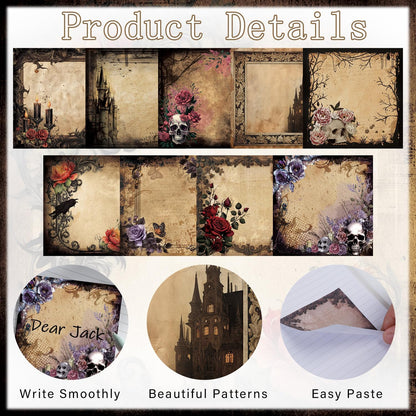 Gothic Sticky Notes 3x3 Dark Style Stationery 9-Pack