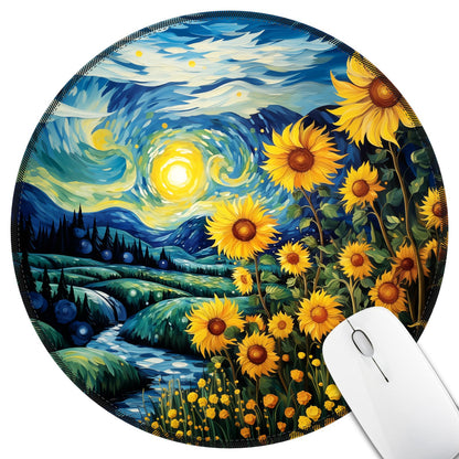 Hancynir Funny Mouse Pad for Desk, Cute Dumpster on Fire Round Mousepad