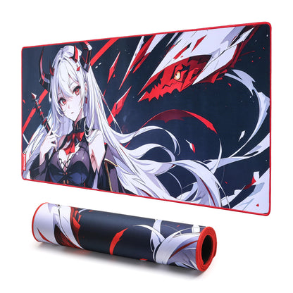 Redragon EISA P047L Anime Gaming Mouse Pad - Smooth Spandex Surface, Anti-Slip Rubber Base, Spill-Resistant, Durable 5mm Thick Design, 35 x 16 inches, Black
