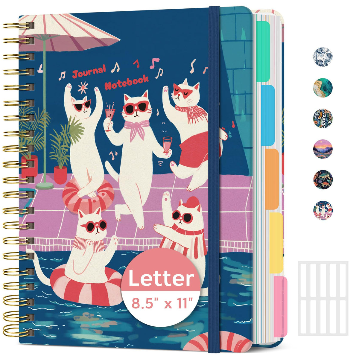 ZOTIA Large Spiral Notebooks for Work 5 Subject with Removable Dividers