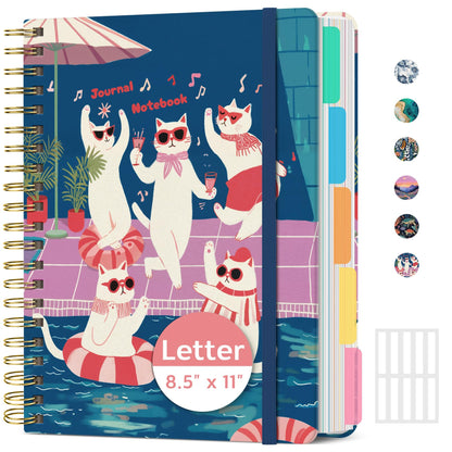 ZOTIA Large Spiral Notebooks for Work 5 Subject with Removable Dividers