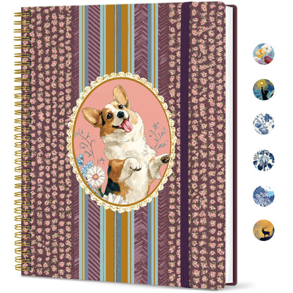 Taja Large Spiral Lined Journal for Women and Men, Notebook for Work