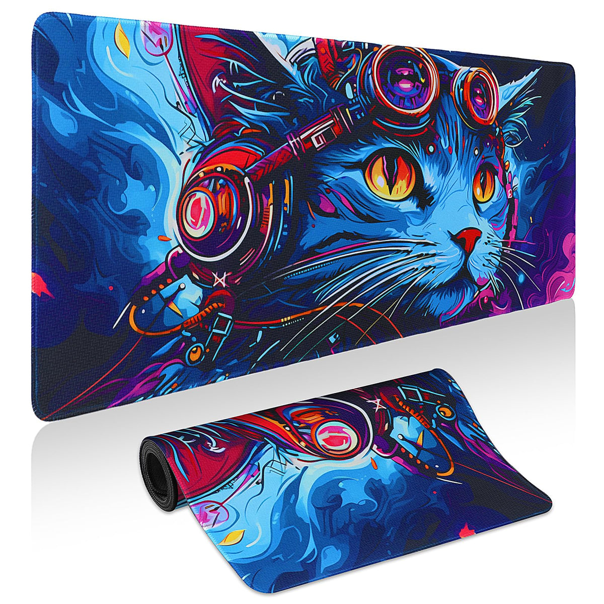 Mouse Pad Gaming - Desk Mat for Keyboard and Mouse - Kanagawa Large Mouse Pad for Desk, Japanese Sea Wave Mousepad (31.5 x 11.8inch) with Non-Slip Base, Desks Pad Mat for Game, Office and Home