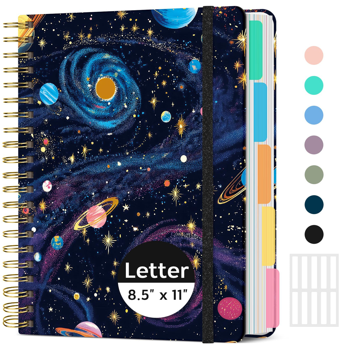 Taja Large Spiral Notebooks for Work 5 Subject with Removable Dividers